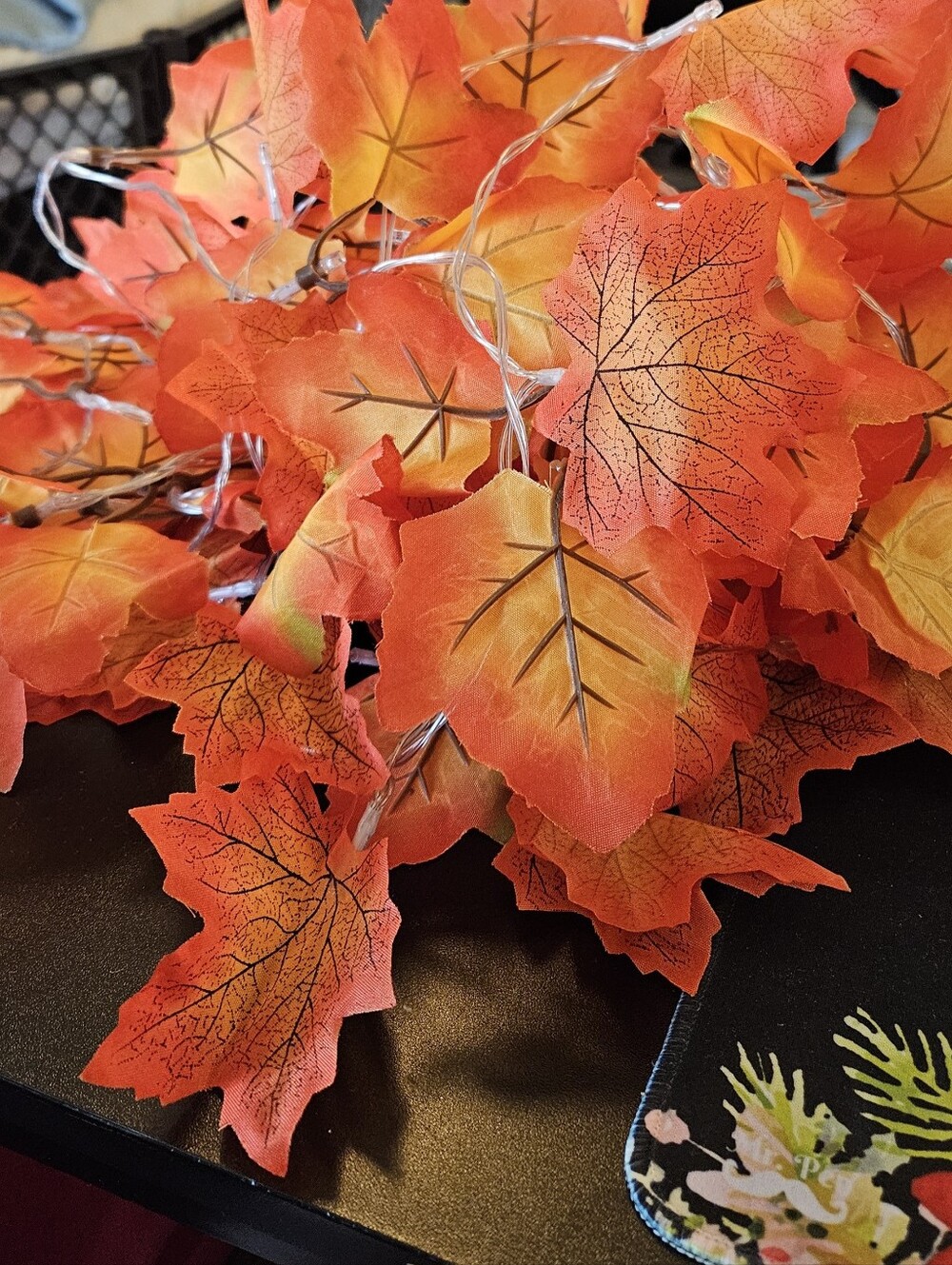 Autumn Maple Leaf String Lights - Orange Fall Decor